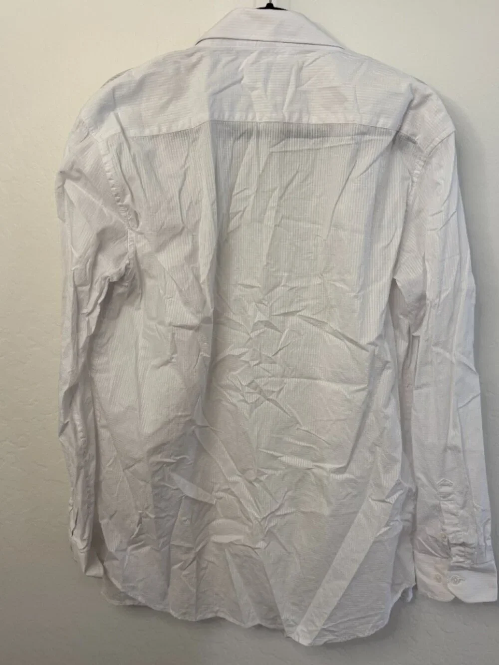 Sahara Slim Fit White Tonal Stripe Long Sleeve Button Down Shirt | Size XXL